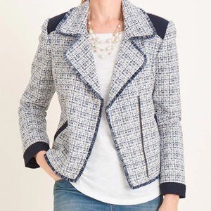 COPY - Chico's NWOT Moto Tweed Trim-Detail Jacket Blazer